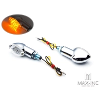 Mini clignotants à led chrome cat eye - e marqué