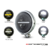 Phare à led classique / moderne en métal de style bates de 5,75 po, chrome