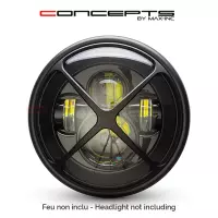 Grille de phare  7" aluminium cnc cross design