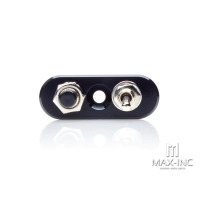 Bloc 2 interrupteurs old school aluminium noir universel