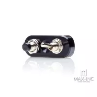 Bloc 2 interrupteurs old school aluminium noir universel