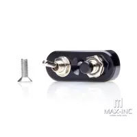 Bloc 2 interrupteurs old school aluminium noir universel