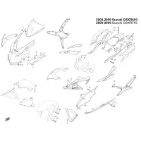 Kit visserie de carénage d'origine suzuki  gsxr 600/750 2008-2010