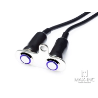 Bloc bouton poussoir on/off moto, universel, à visser, hallo led bleu