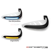 Protège main avec feu de position bleu et clignotants 22mm