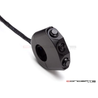 Commodo 22mm aluminium cnc 1 on/off - 2 poussoirs