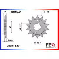 Kit chaine france equipement honda cb500f/x 2013-2021 rx'ring super renforcee 15x41 rk520fex