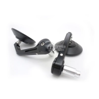 Paire de rétroviseurs de guidon en aluminium noirs (universels)