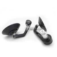 Paire de rétroviseurs de guidon en aluminium noirs (universels)
