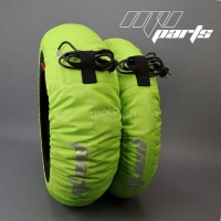 Paire de couvertures chauffantes vertes fluo auto-régulée à 80 degrés