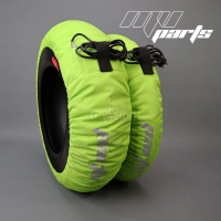 Paire de couvertures chauffantes vertes fluo auto-régulée à 80 degrés