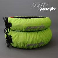 Paire de couvertures chauffantes vertes fluo auto-régulée à 80 degrés