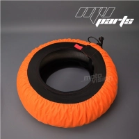 Paire de couvertures chauffantes oranges fluo auto-régulée à 80 degrés