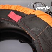 Paire de couvertures chauffantes oranges fluo auto-régulée à 80 degrés