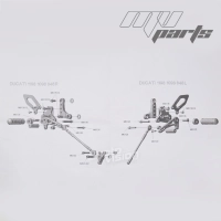 Commandes reculées mv parts ducati 848 1098 1198