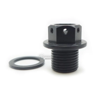 Bouchon de vidange aimanté en aluminium anodisé noir m12 x 1,5