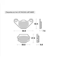 Jeu de plaquettes de frein arrières ap racing route métal fritté lmp186sr pour un étrier