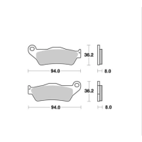 Jeu de plaquettes de frein arrières ap racing route métal fritté lmp271sr pour un étrier