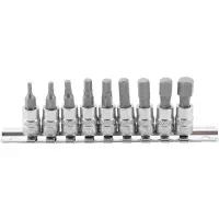 Jeu de douilles à embouts | 6,3 mm (1/4") | six pans intérieurs 3/32" - 3/8" | en pouce | 9 pièces