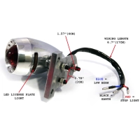 Mini feu arrière led bullet poli ou noir mat