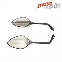 Paire de rétroviseurs noirs en aluminium (universel)