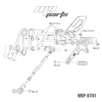 Commandes reculées mv parts ktm 125/200/390 duke 2011-2017