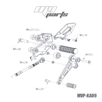 Commandes reculées mv parts kawasaki ninja 250/300 2013-2017