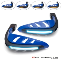 Protège main avec feu de position bleu et clignotants 22mm