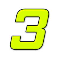 Numéro adhésif jaune fluo de 12 cm