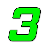 Numéro adhésif vert fluo de 12 cm
