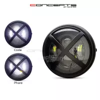 Phare avant led 7,7" phare et code x-rally grill