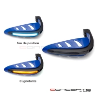 Protège main avec feu de position bleu et clignotants 22mm