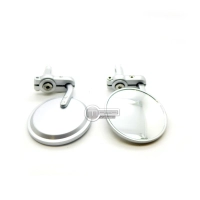 Paire de rétroviseurs sur embout de guidon acier gris