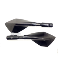 Paire de rétroviseurs de guidon en aluminium noirs (universels)