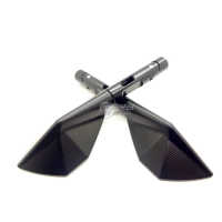 Paire de rétroviseurs de guidon en aluminium noirs (universels)