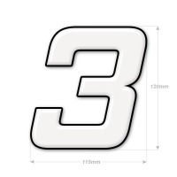 Numéro adhésif blanc de 12 cm