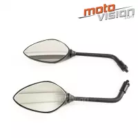Paire de rétroviseurs noirs en aluminium (universel)