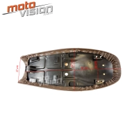 Selle brune café racer cuir universelle 64cm