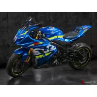 Couvre selle team suzuki pilote luimoto suzuki gsxr 1000 (17-18 ) rouge et coutures rouges