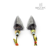 Paire de clignotants "tête de lance" couleur carbone