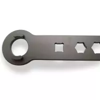 Clé démontage tête amortisseur avant 28-14 mm avec renflement semi-circulaire