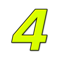 Numéro adhésif jaune fluo de 12 cm