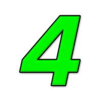 Numéro adhésif vert fluo de 12 cm