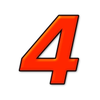 Numéro adhésif orange fluo de 12 cm