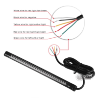 Barrette de feux arrière avec clignotants "ultra slim" souple 32 led en abs noir