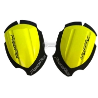 Paire de sliders en bois power face spécial pluie jaune fluo