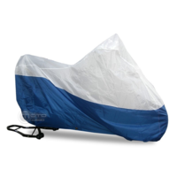 Housse moto bleu/blanc
