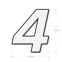 Numéro adhésif blanc de 12 cm