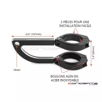 Support de phare rogue noir & alu pour fourche de 32 à 59 mm