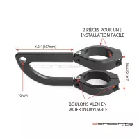 Support de phare rogue noir pour fourche de 32 à 59 mm